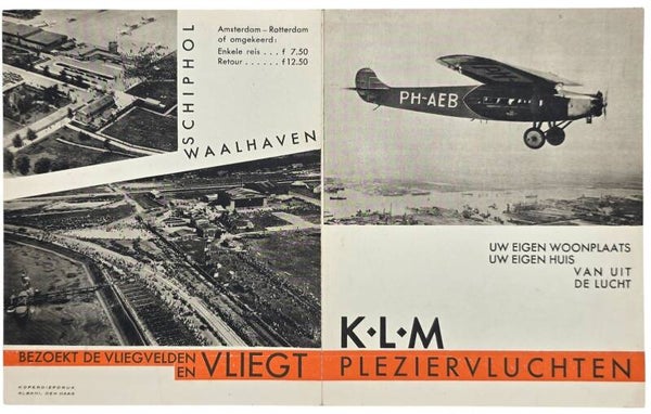 Flyer – KLM Bezoekt de Vliegvelden en vliegt Plezier­vluchten (1936)