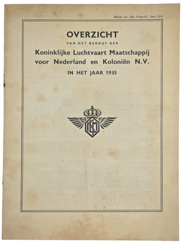 Brochure – Overzicht van het bedrijf der Koninklijke Luchtvaart Maatschappij voor Nederland en Koloniën 1935 (1936)