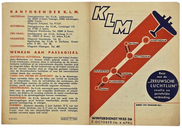 Flyer – KLM Reist met de Zeeuwsche Luchtlijn (1935)