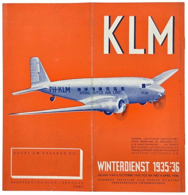 Flyer – KLM Winterdienst 1935-'36 October April (1935)