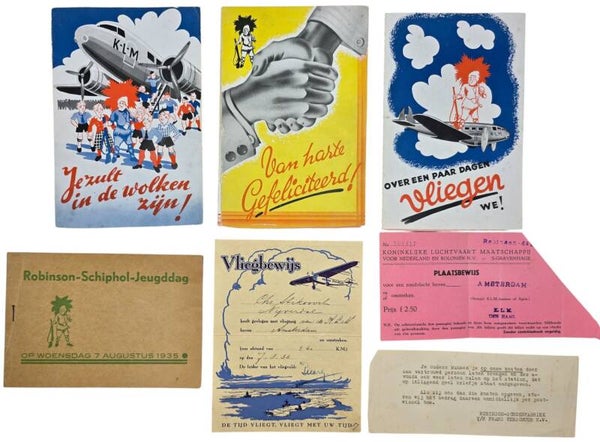 Flyer set – Robinson-Schiphol-Jeugddag winnaar set (1935)
