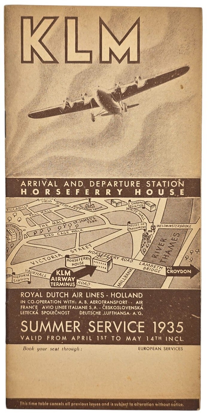Flyer – KLM Summer Service  April May (1935)