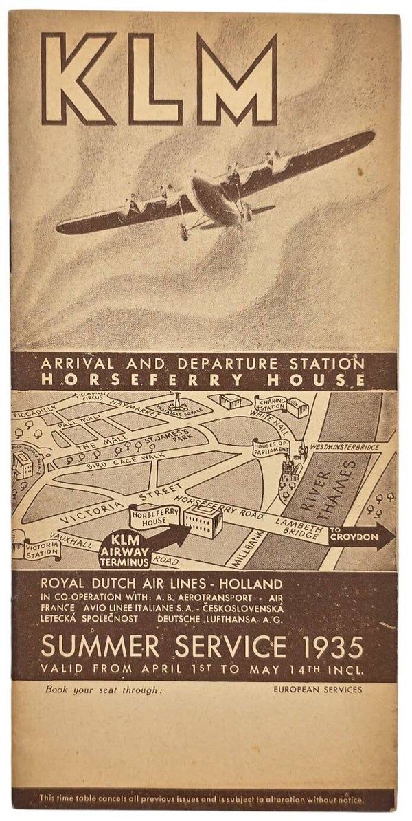 Flyer – KLM Summer Service  April May (1935)