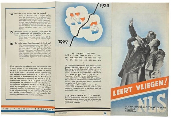Flyer – Nationale Luchtvaartschool, Leert vliegen! (1935)