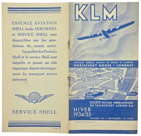 Flyer – KLM winterdienst Hilver, November Mars (1934)