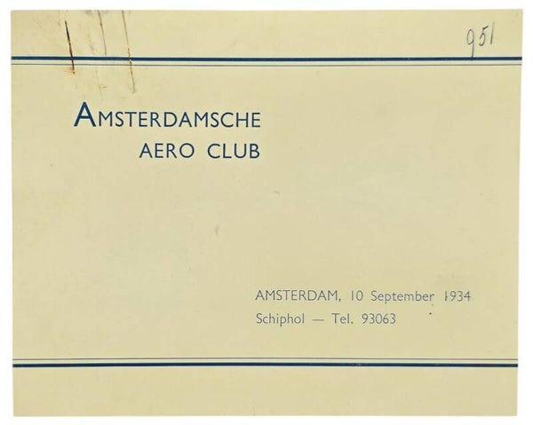 Document – Amsterdamsche Aero Club Vliegdemonstratie 15 September, Schiphol (1934)