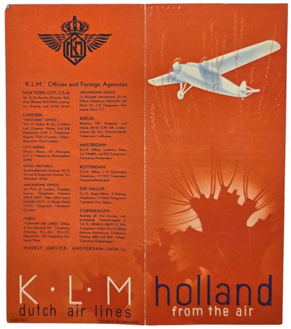 Flyer - KLM Holland from the air, Hendrik Willem van Loon (1934)