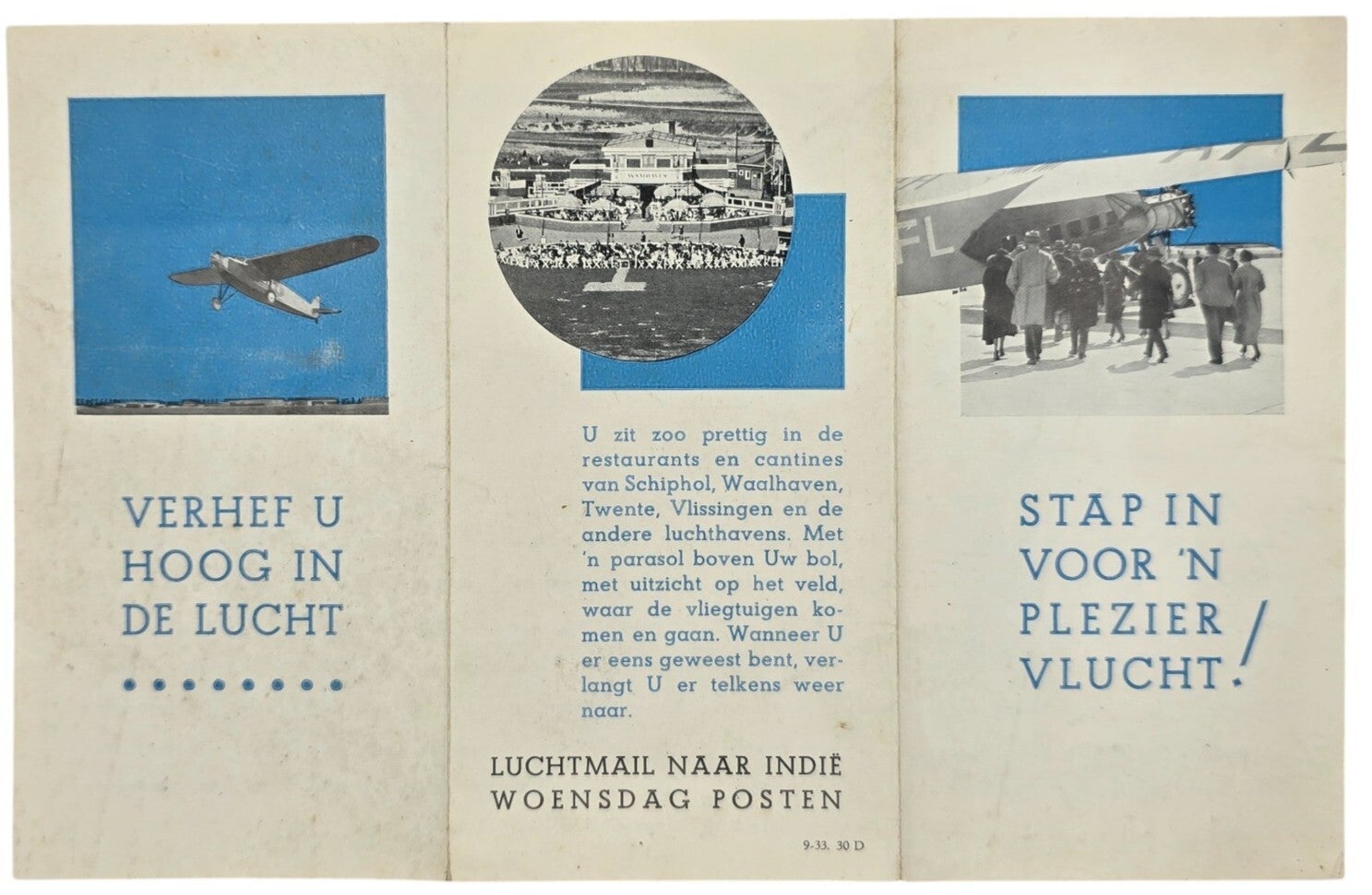 Flyer – KLM Pleziervlucht Verhef u hoog in de lucht (1933)