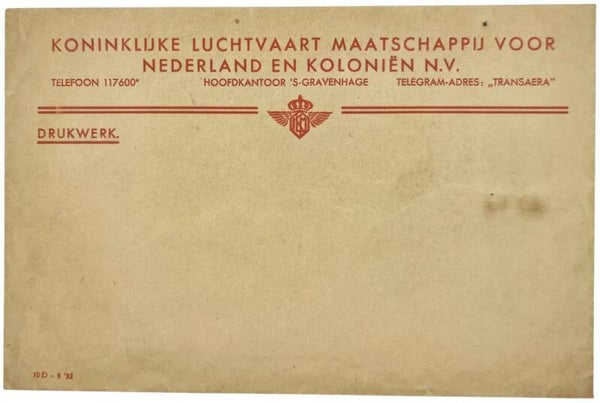 Document – Envelop KLM Hoofdkantoor 's-Gravenhage (1932)