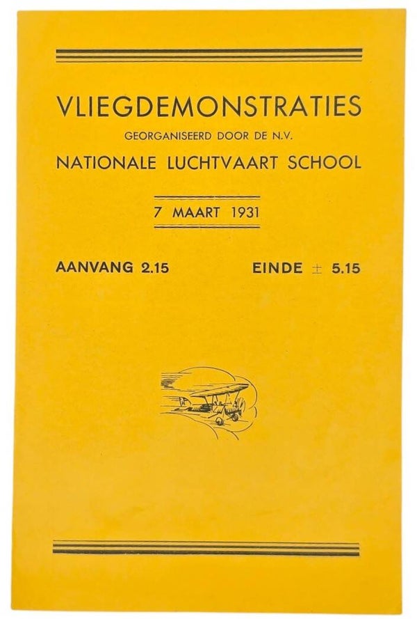 Flyer – Vliegdemonstraties NLS Nationale Luchtvaart School (1931)