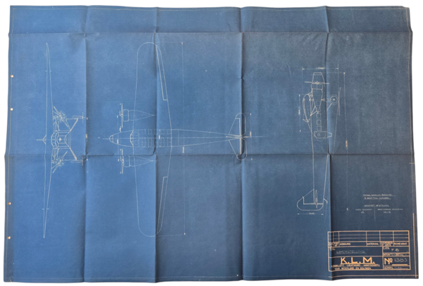 Blauwdruk – KLM, Fokker F.8 F.VIII samenstellingstekening (1934)