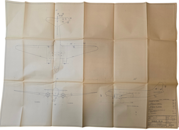 Blauwdruk – KLM, Douglas DC-3 samenstellingstekening (1936)