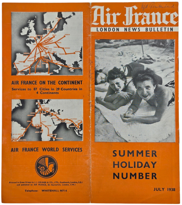 Brochure - Air France London News Bulletin Summer Holiday Number July (1938)
