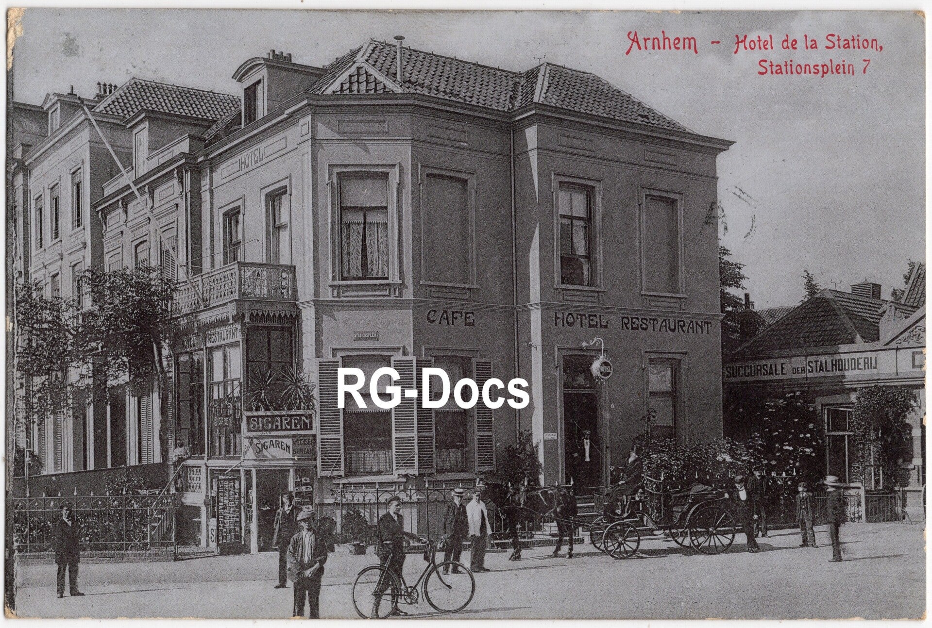 Ansichtkaart - Briefkaart Hotel Station Arnhem Stationsplein 7, Gelderland (1906)
