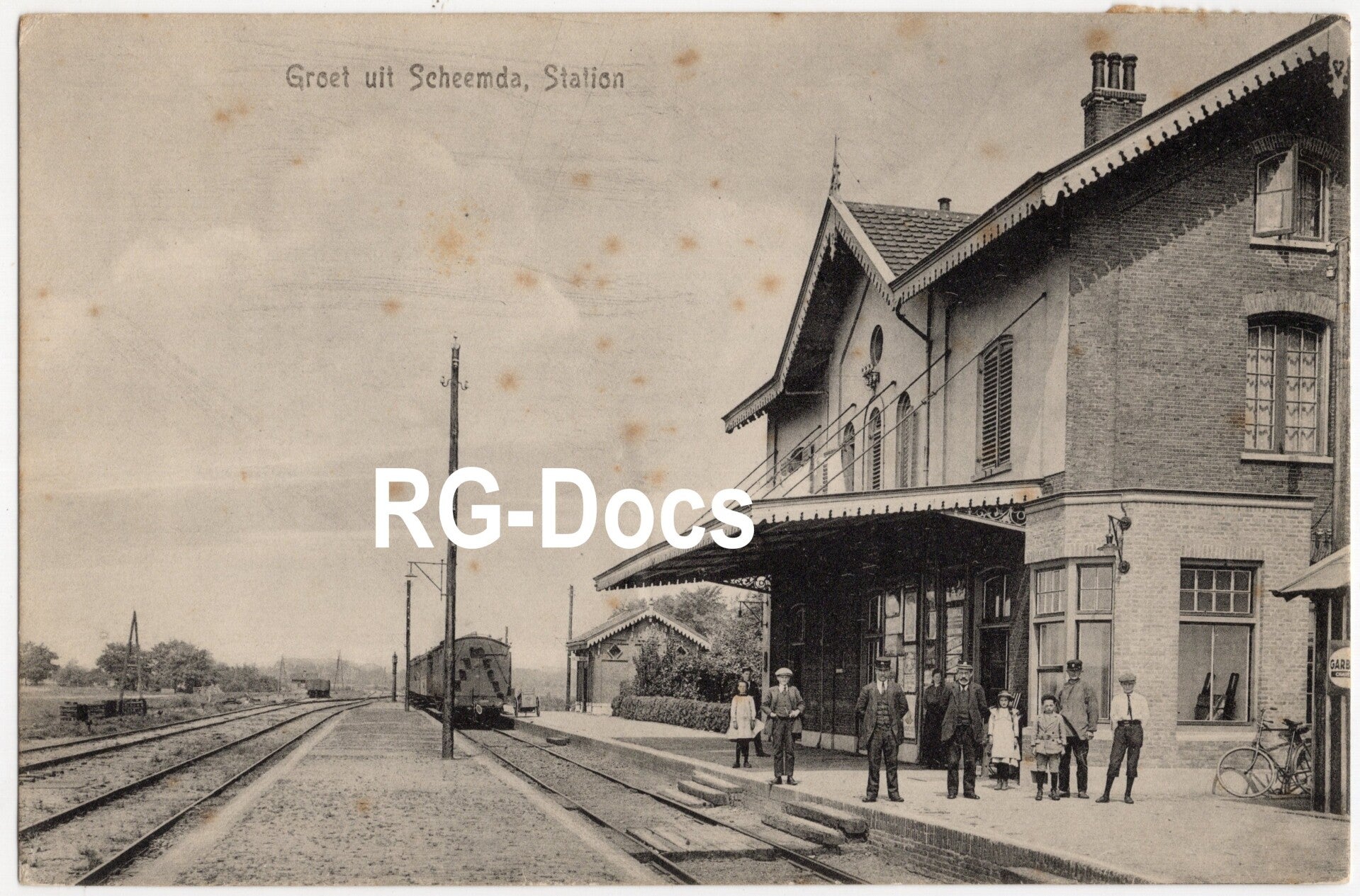 Ansichtkaart - Briefkaart Trein Station Scheemda, Groningen (1923)