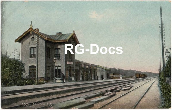 Ansichtkaart - Briefkaart Trein Station SS Velp, Gelderland (1912)