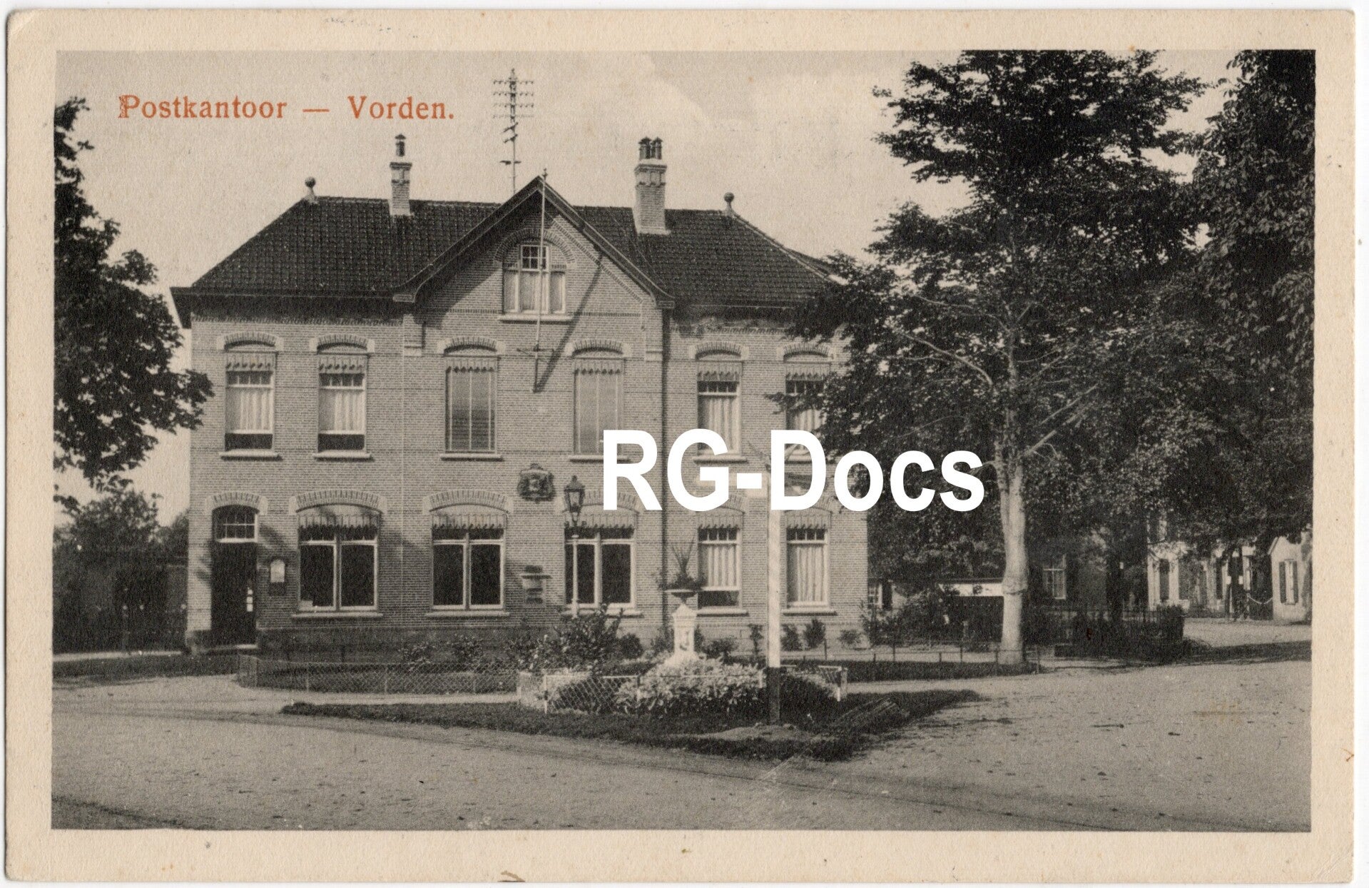 Ansichtkaart - Briefkaart Postkantoor Vorden, Gelderland (1918)