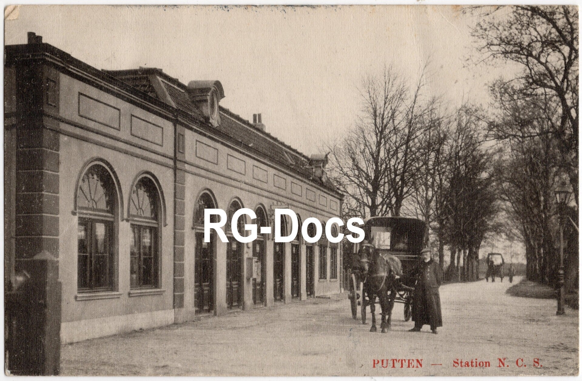 Ansichtkaart - Briefkaart Trein Station NCS Putten, Gelderland (1913)