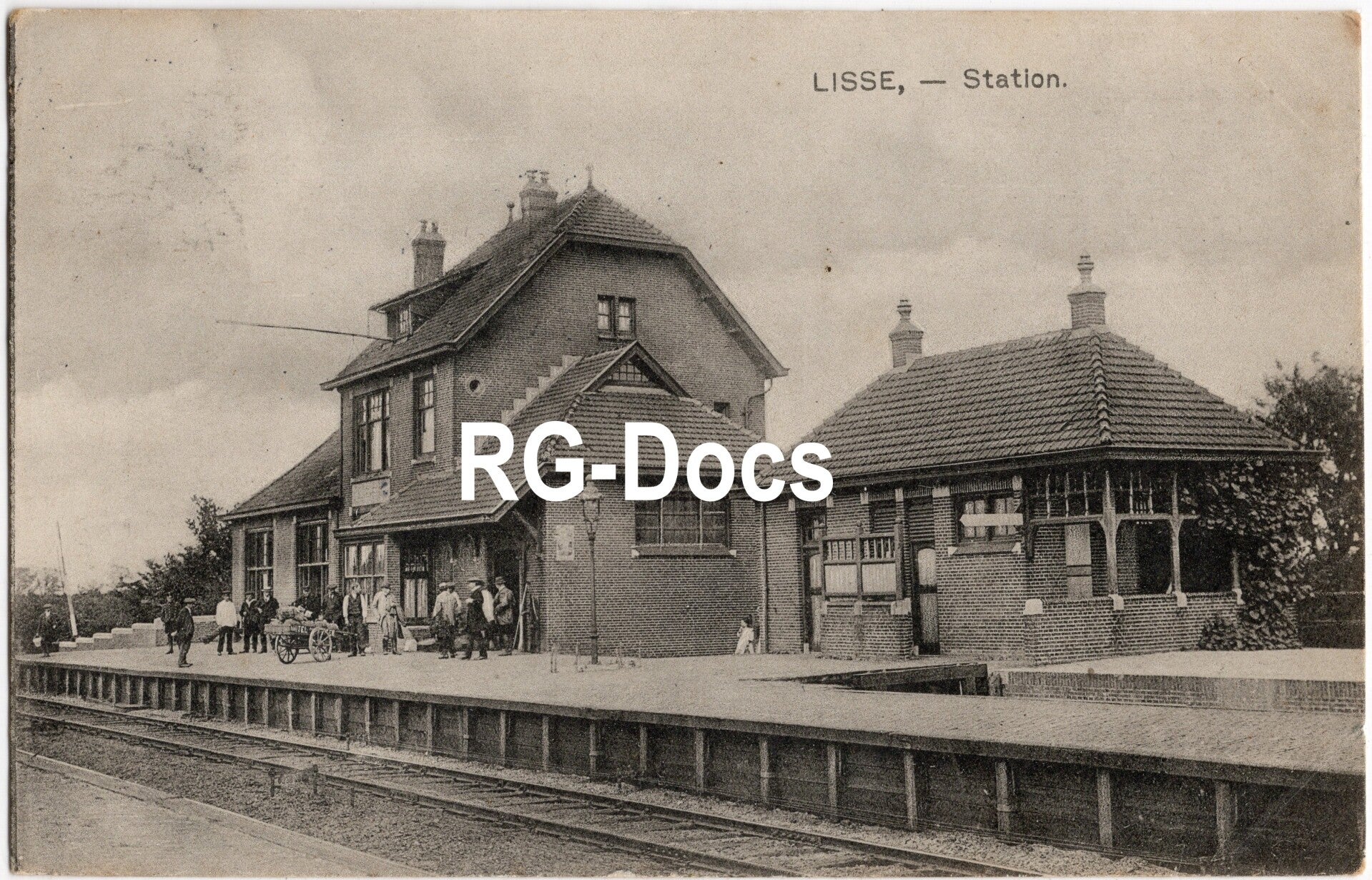 Ansichtkaart - Briefkaart Trein Station Lisse (1918)