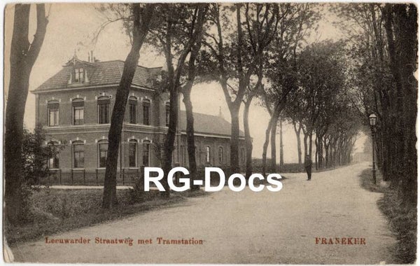 Ansichtkaart - Briefkaart Tramstation Leeuwarder Straatweg Franeker, Friesland (ca. 1910)