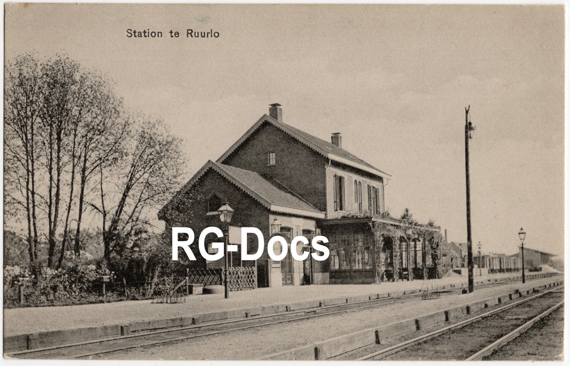 Ansichtkaart - Briefkaart Trein Station Ruurlo, Gelderland (ca. 1915)