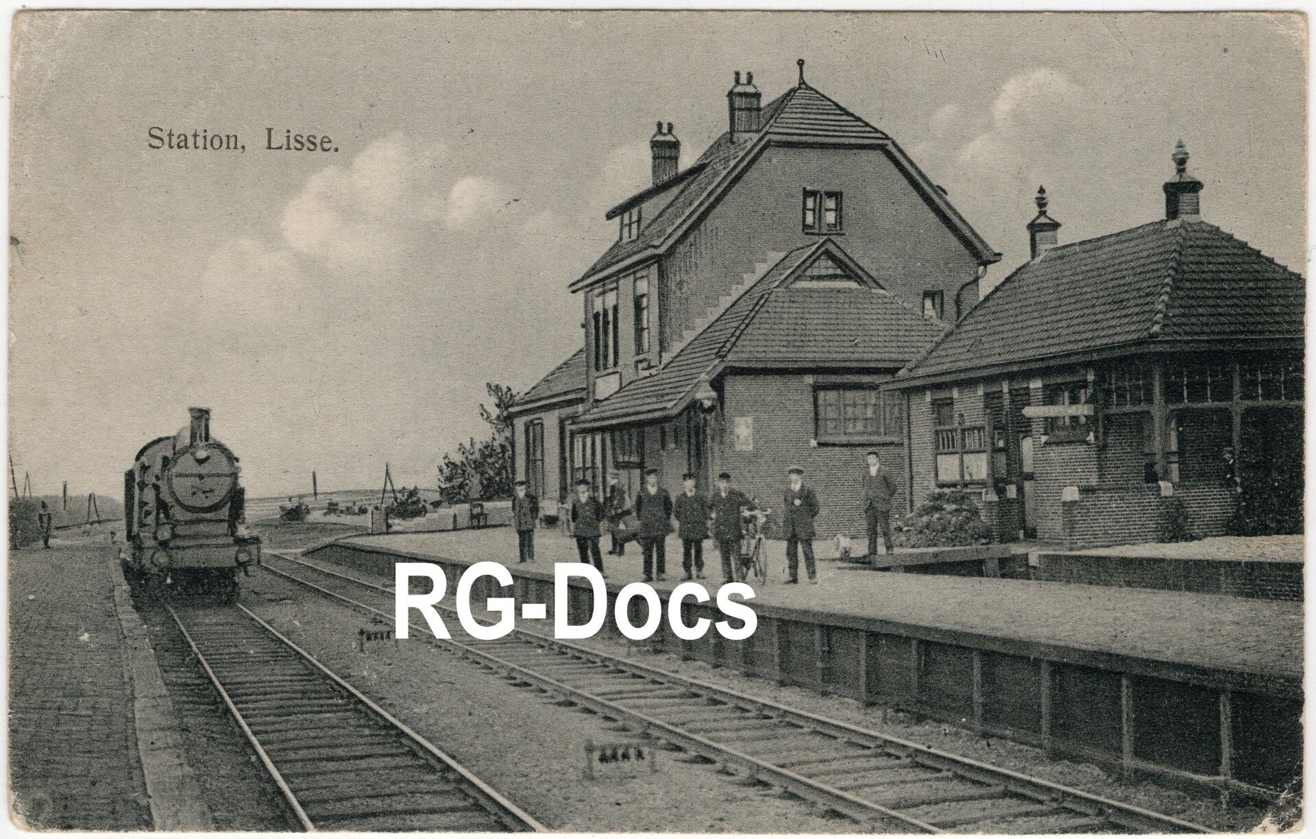 Ansichtkaart - Briefkaart Trein Station Lisse (1939)