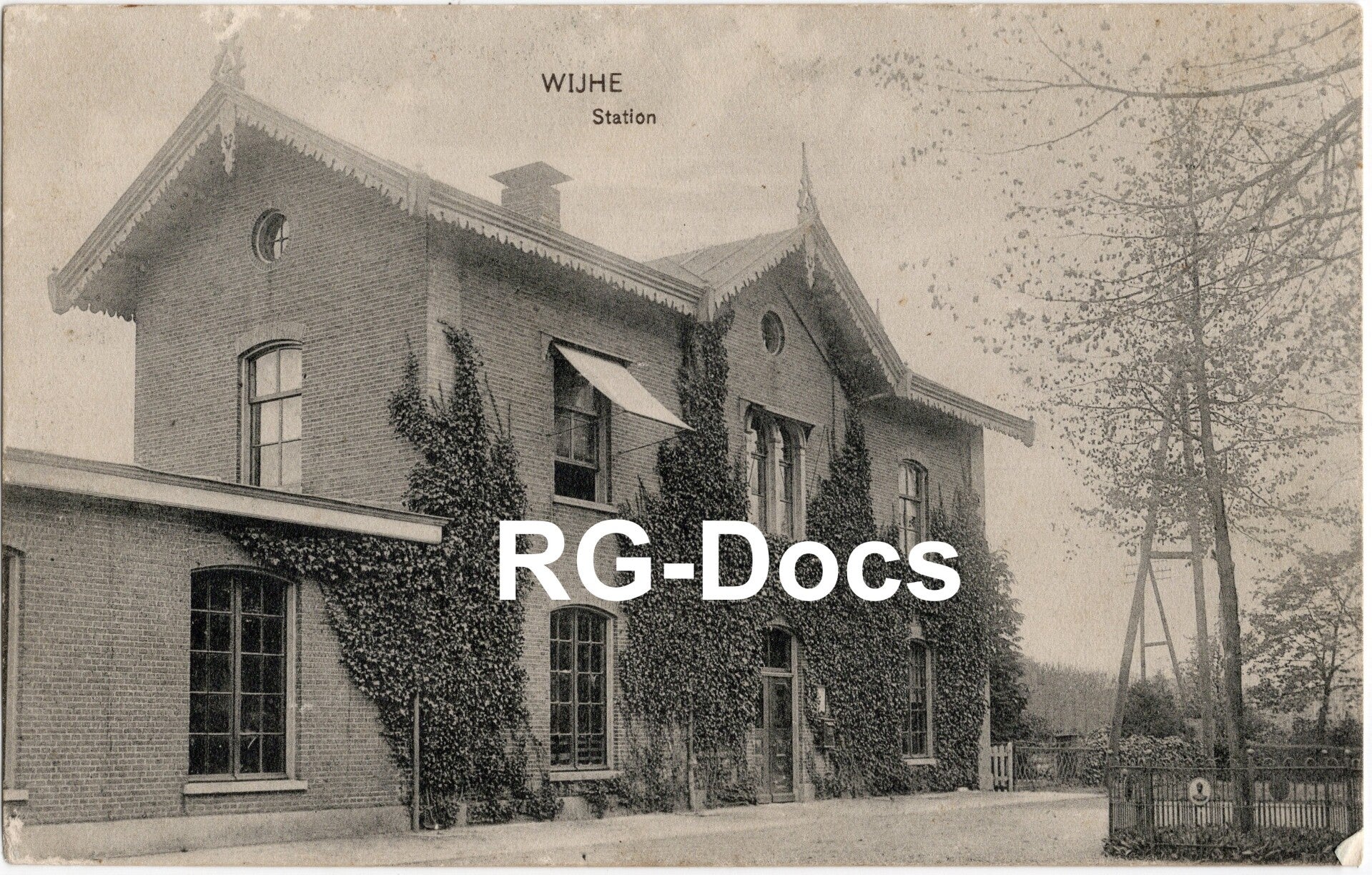 Ansichtkaart - Briefkaart Trein Station Wijhe, Overijssel (1915)