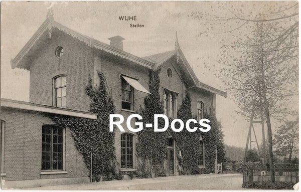 Ansichtkaart - Briefkaart Trein Station Wijhe, Overijssel (1915)