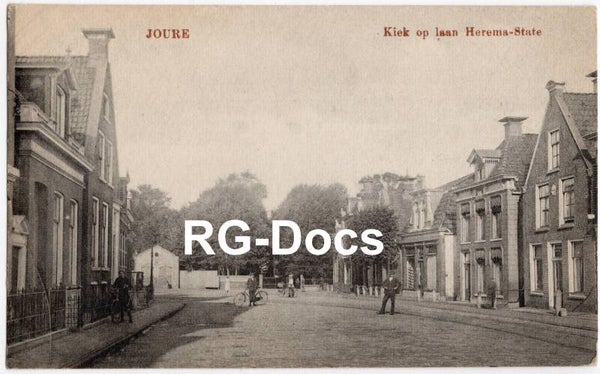 Ansichtkaart - Briefkaart Tramspoor Herema-State Joure, Friesland (1919)