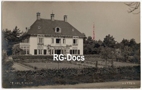 Ansichtkaart - Fotokaart 'T Velt Huys Hattem, Gelderland (ca. 1920)