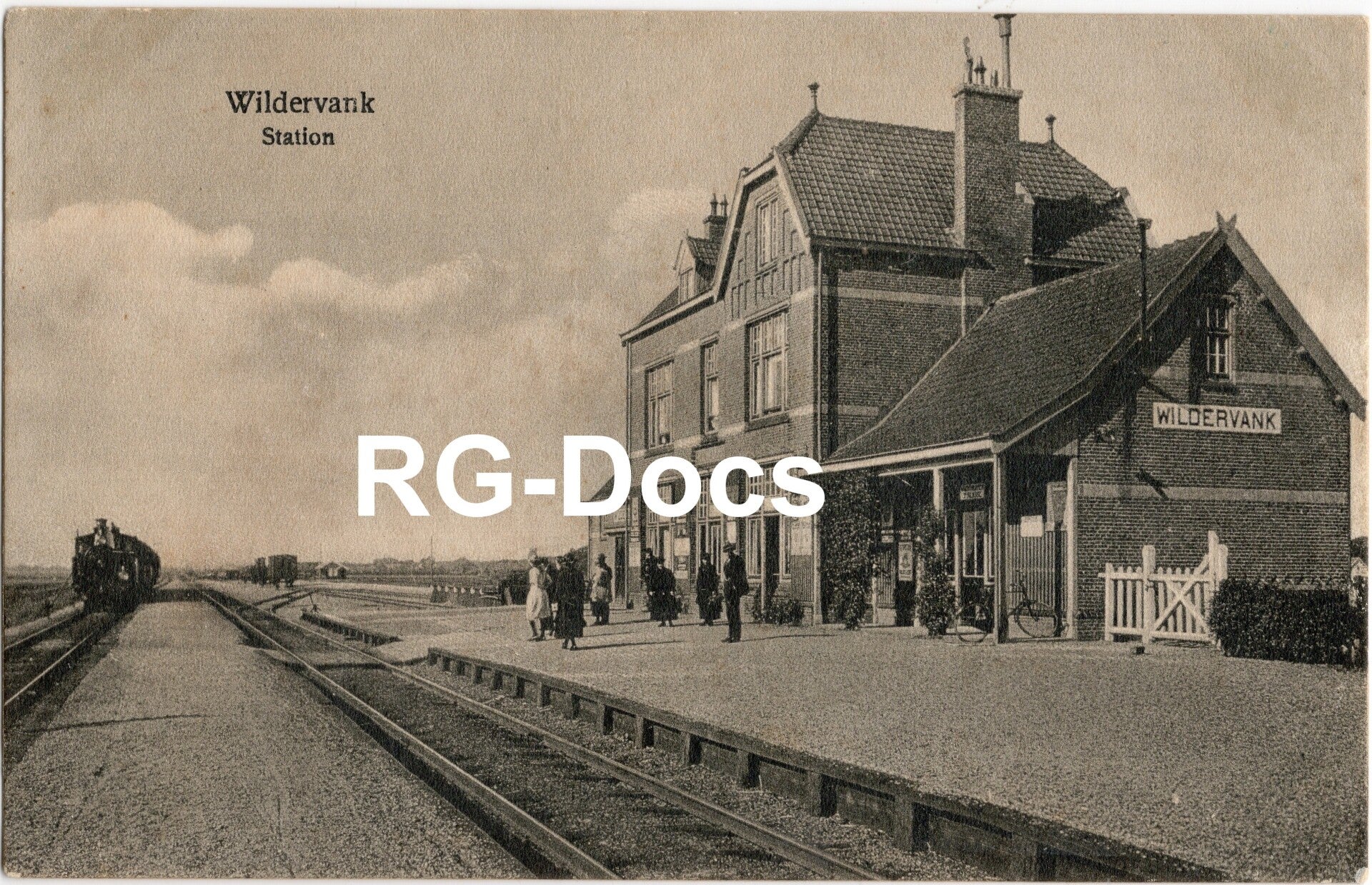 Ansichtkaart - Briefkaart Trein Station Wildervank, Groningen (ca. 1915)