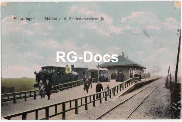 Ansichtkaart - Briefkaart Trein Station Vlaardingen, Zuid-Holland (1908)