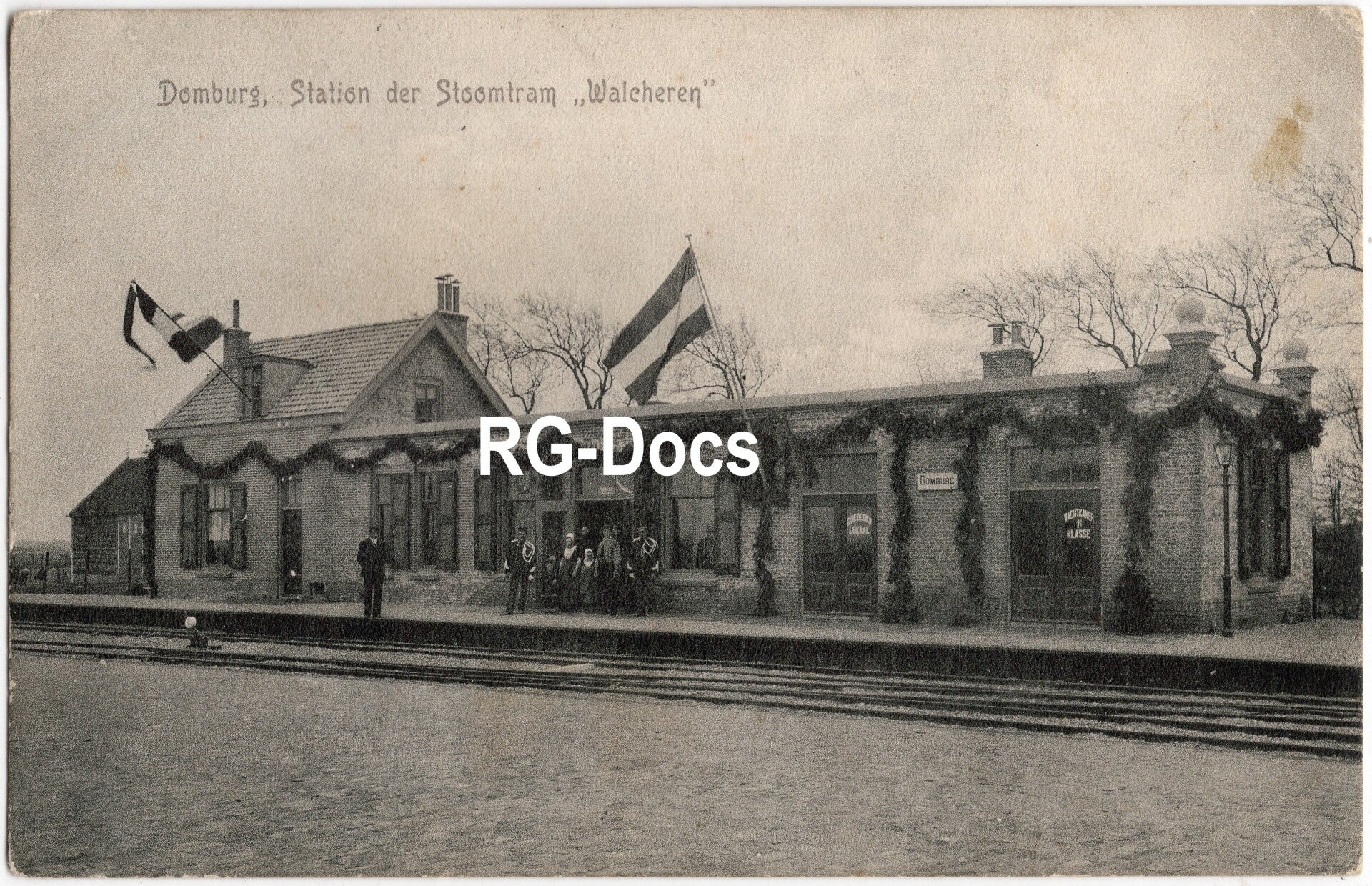 Ansichtkaart - Briefkaart Station Stoomtram Walcheren Domburg, Zeeland (1908)