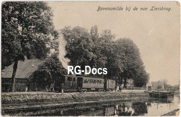 Ansichtkaart - Briefkaart Stoomtram Drentsche Hoofdvaart Bovensmilde Van Liersbrug, Drenthe (1921)