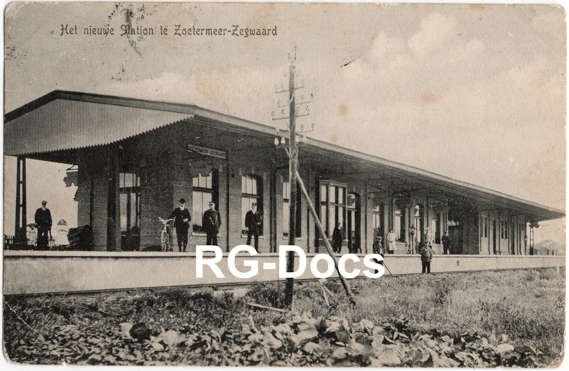Ansichtkaart - Briefkaart Het nieuwe Trein Station Zoetermeer Zegwaard, Zuid-Holland (1912)