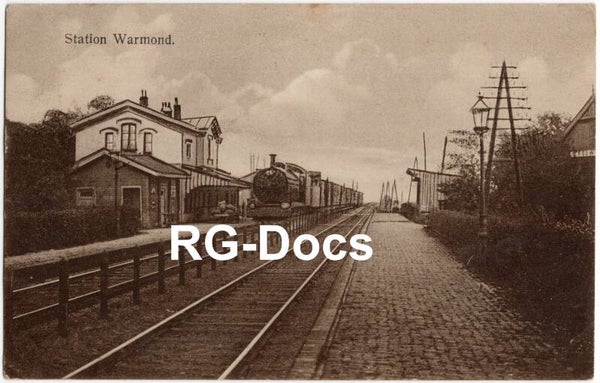 Ansichtkaart - Briefkaart Trein Station Warmond, Zuid-Holland (1926)