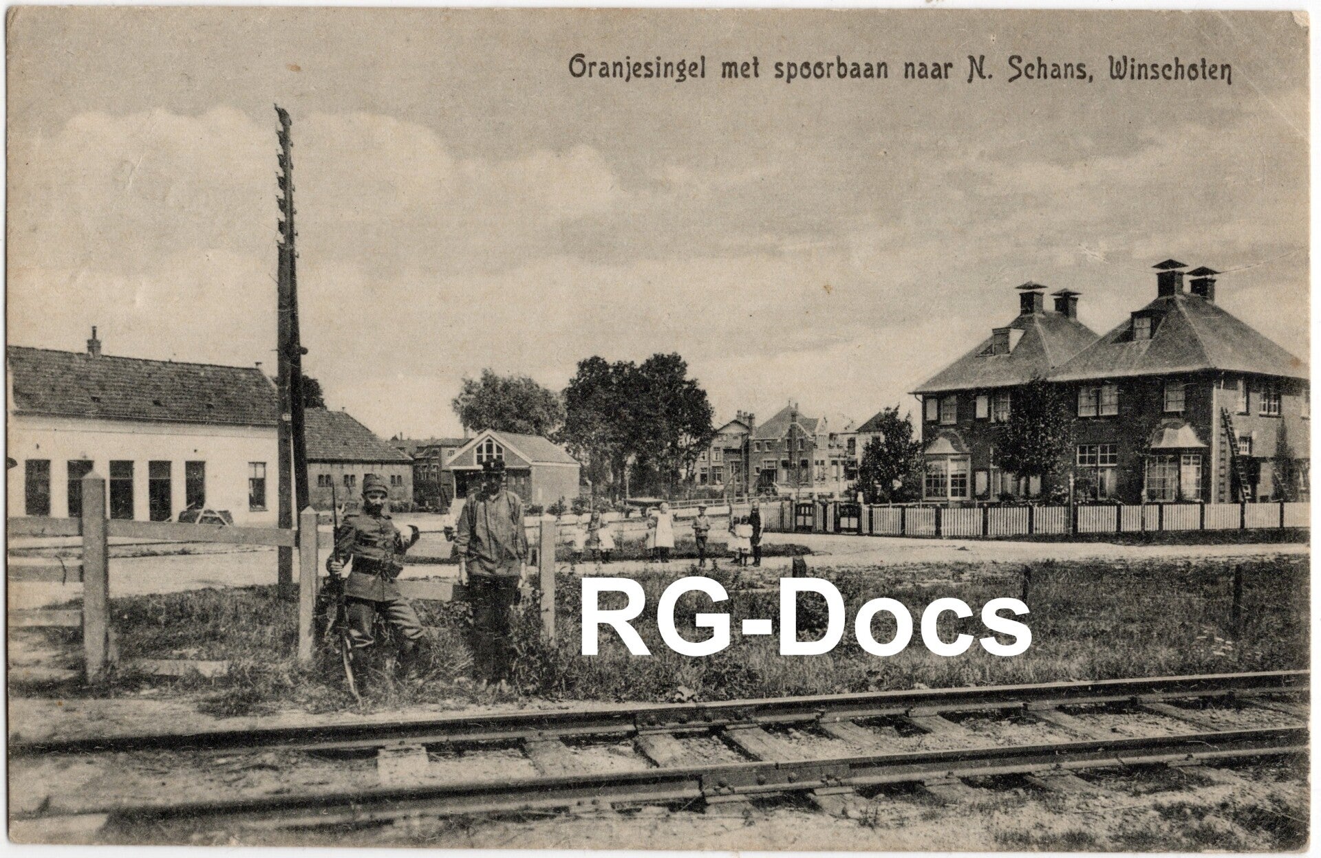 Ansichtkaart - Briefkaart Spoorbaan Winschoten - Oranjesingel, Groningen (1921)