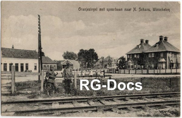 Ansichtkaart - Briefkaart Spoorbaan Winschoten - Oranjesingel, Groningen (1921)