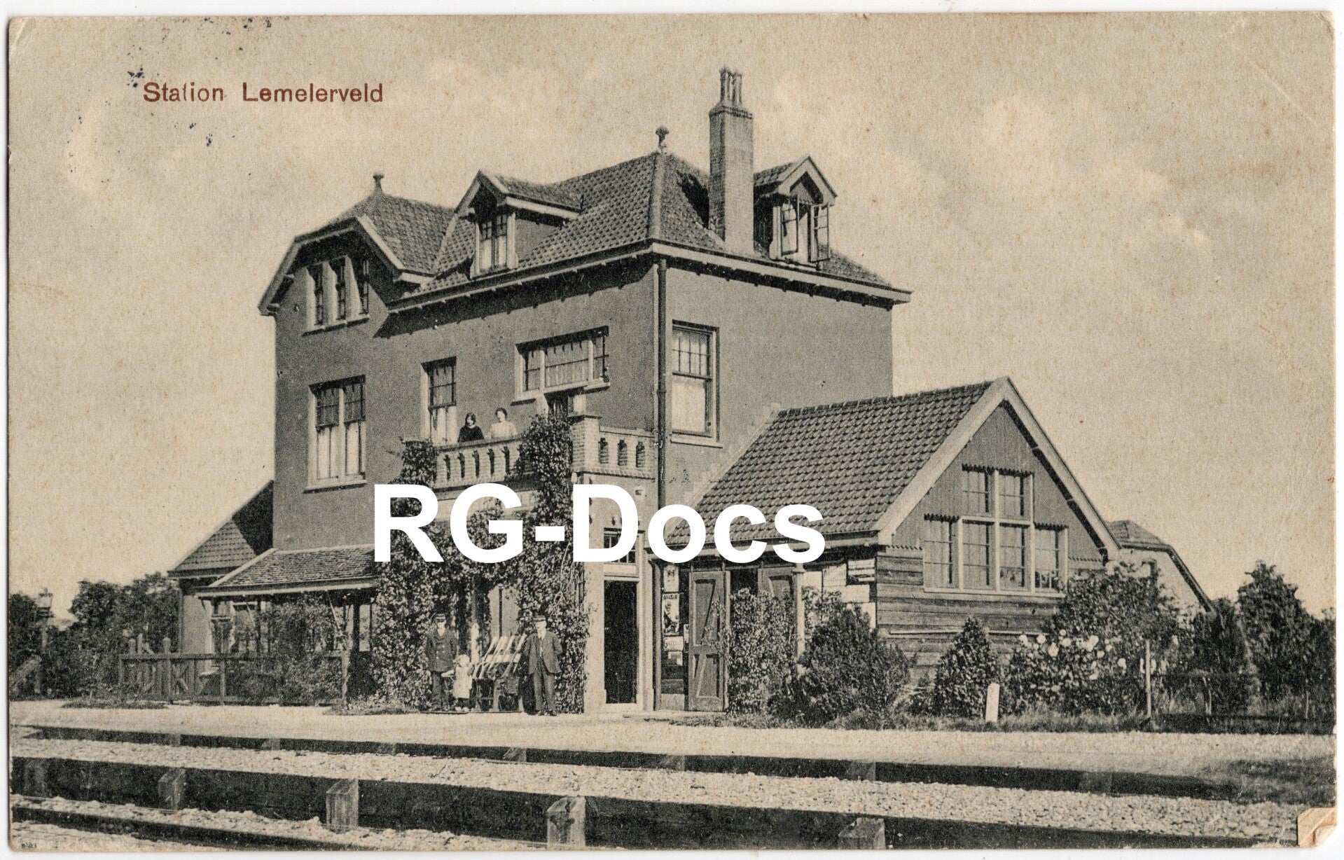 Ansichtkaart - Briefkaart Trein Station Lemelerveld, Overijssel (1930)