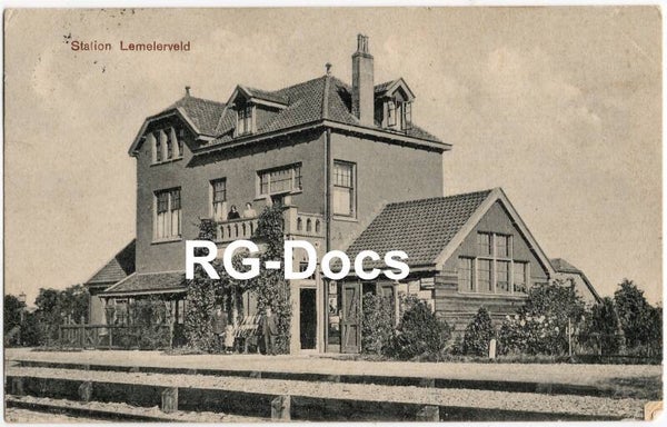 Ansichtkaart - Briefkaart Trein Station Lemelerveld, Overijssel (1930)