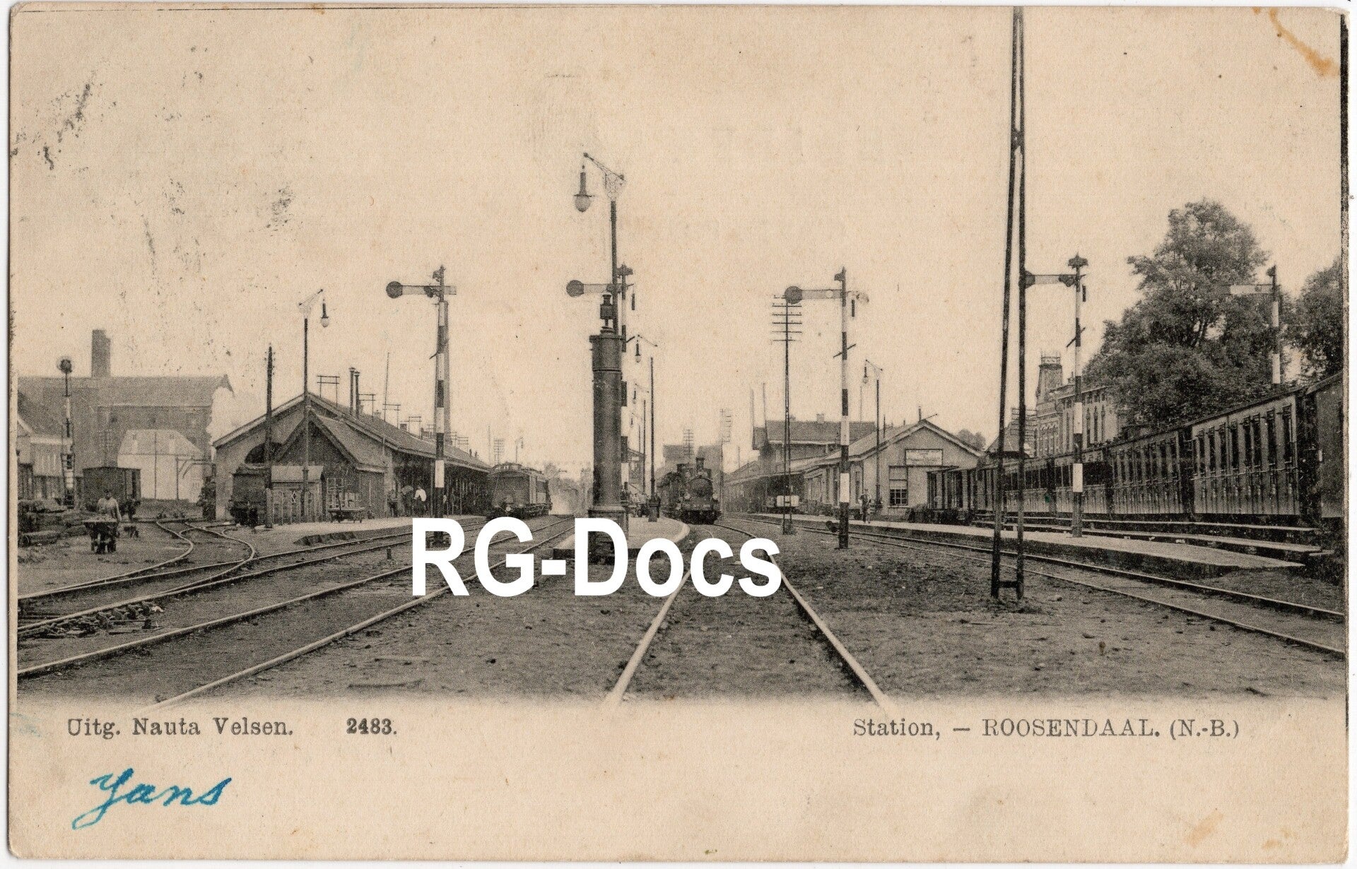 Ansichtkaart - Briefkaart Trein Station Roosendaal (N.-B.) (1904)