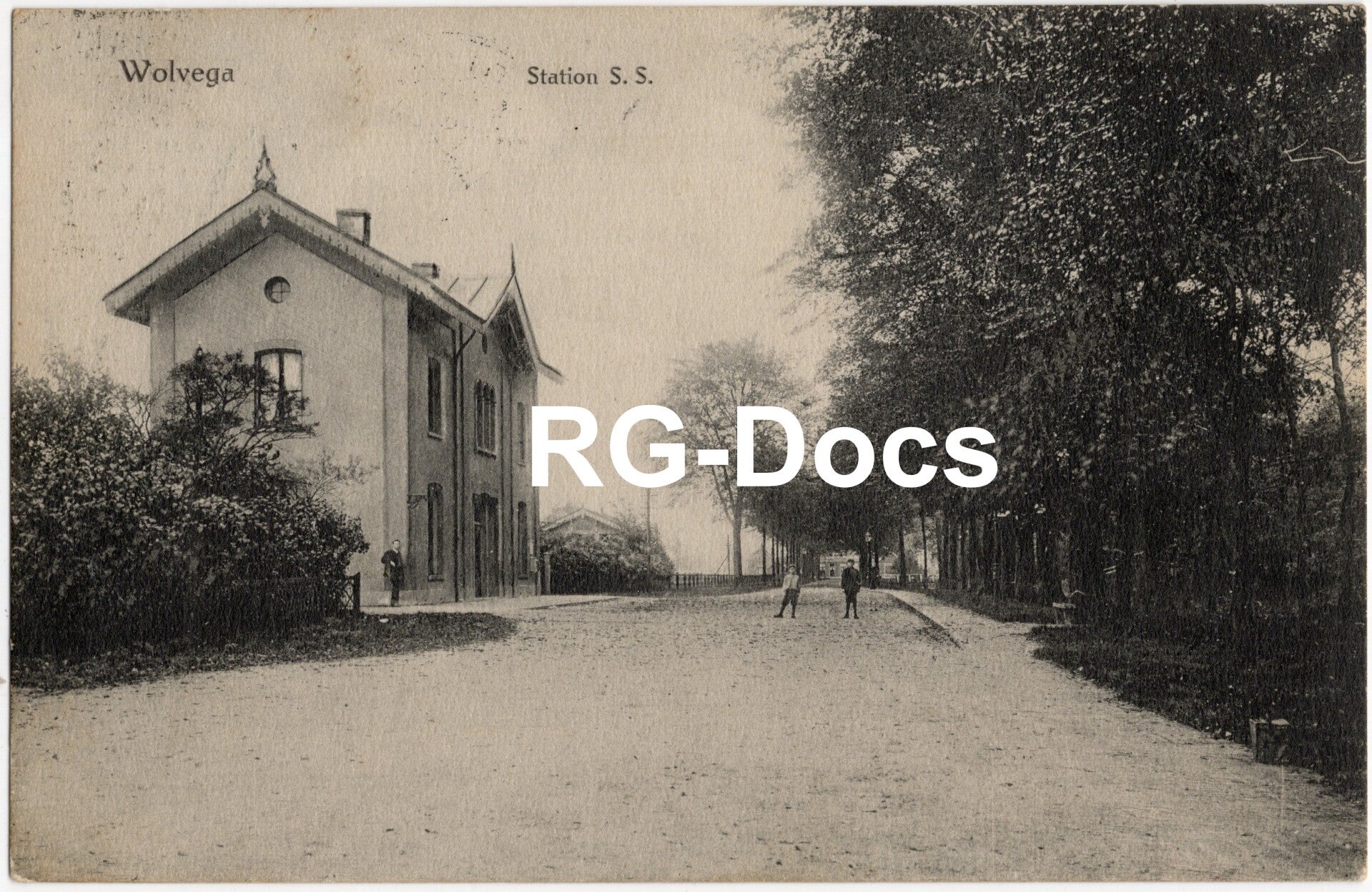 Ansichtkaart - Briefkaart Trein Station S.S. Wolvega, Friesland (1911)