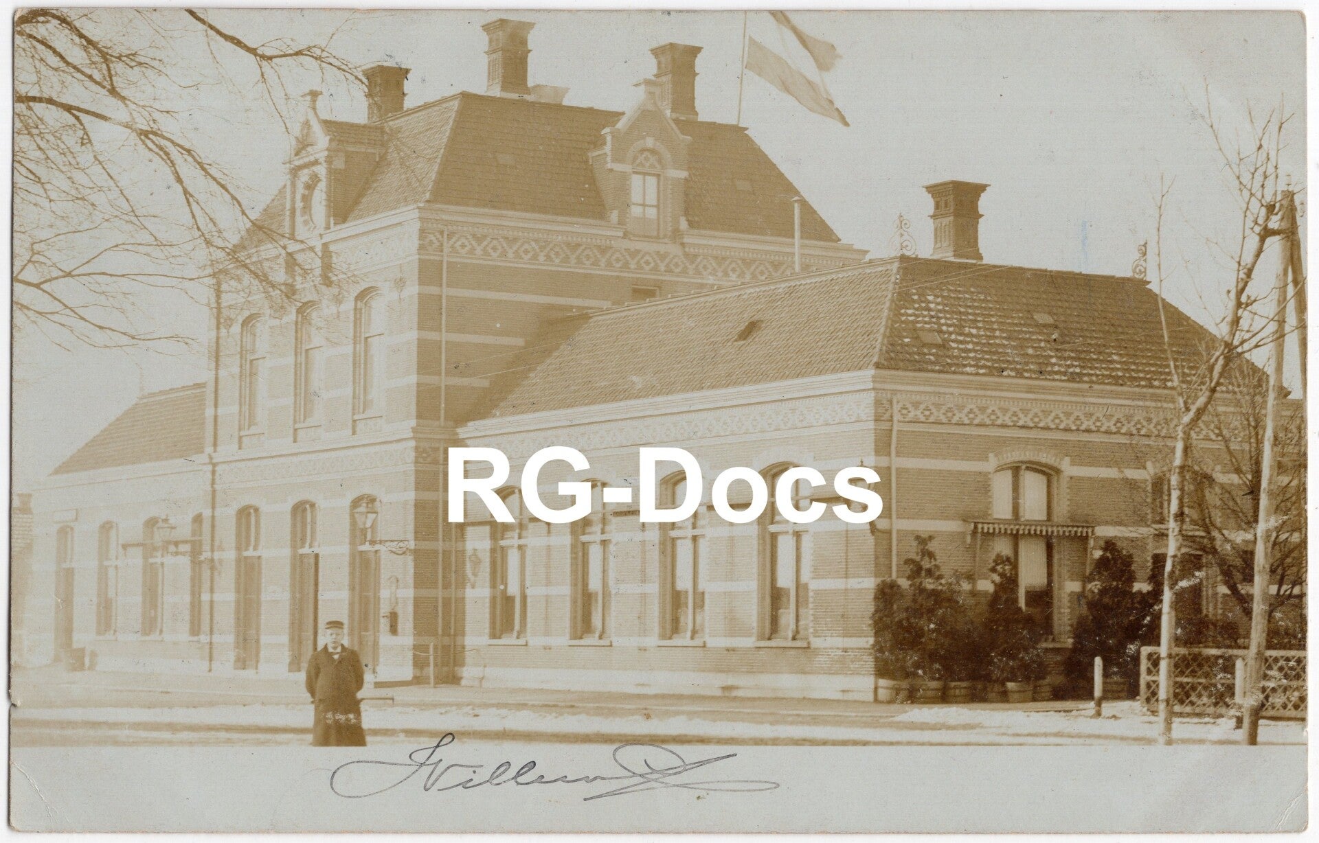 Ansichtkaart - Fotokaart Trein Station Gorinchem, Zuid-Holland (1912)