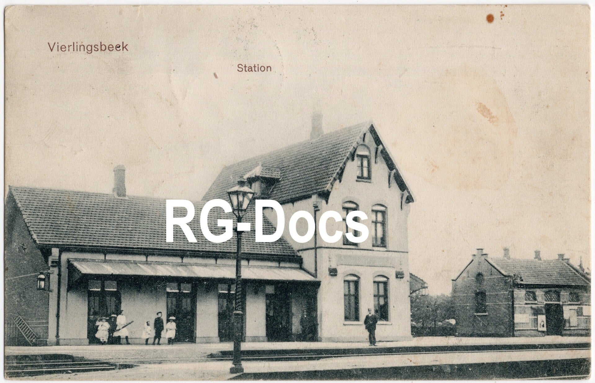 Ansichtkaart - Briefkaart Trein Station Vierlingsbeek (1909)