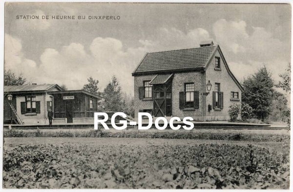 Ansichtkaart - Briefkaart Trein Station De Heurne bij Dinxperlo, Gelderland (1928)