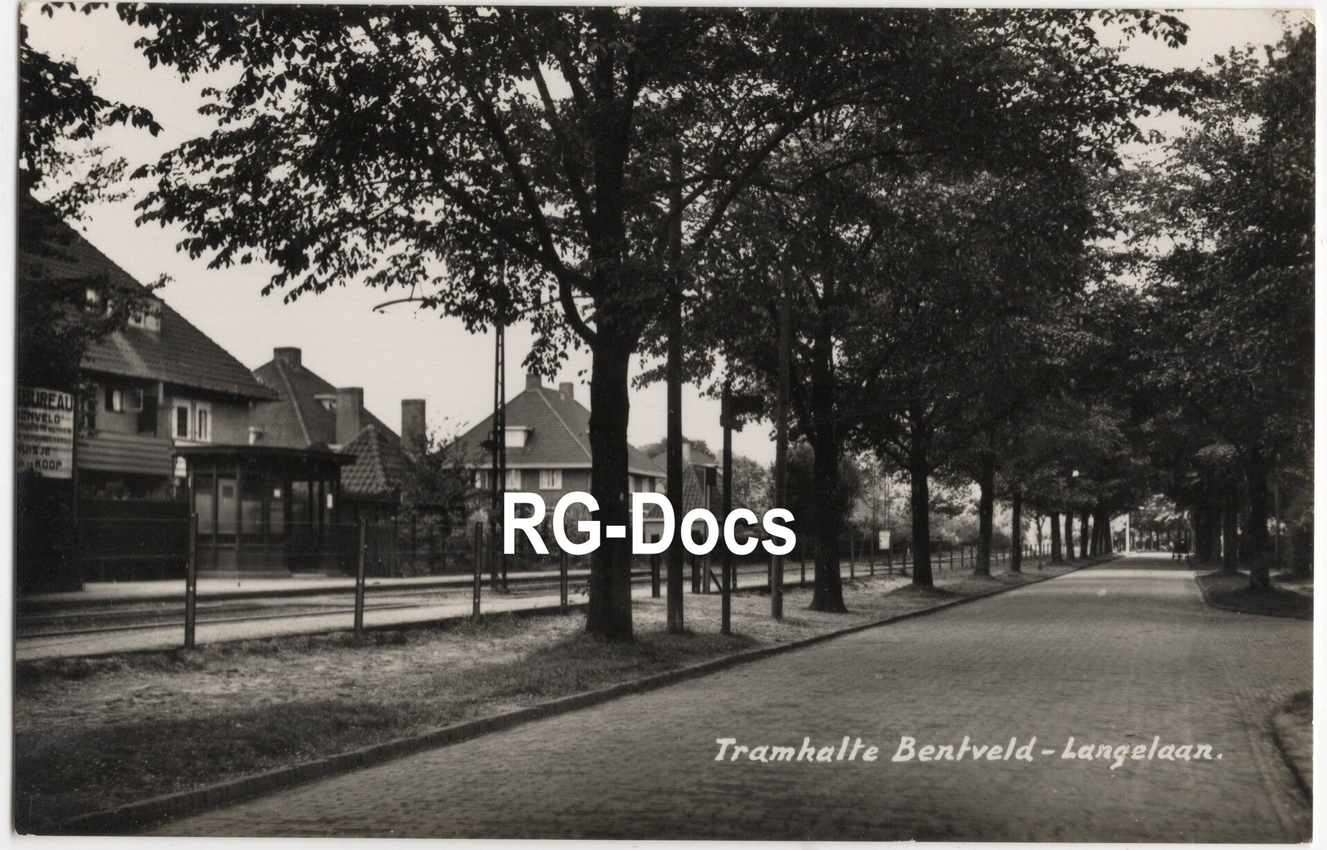 Ansichtkaart - Fotokaart Tramhalte Langelaan Bentveld, Noord-Holland (1941)