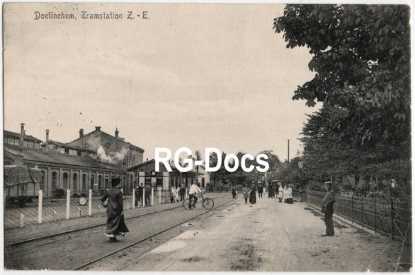 Ansichtkaart - Briefkaart Tramstation Doetinchem Z-E, Gelderland (1913)