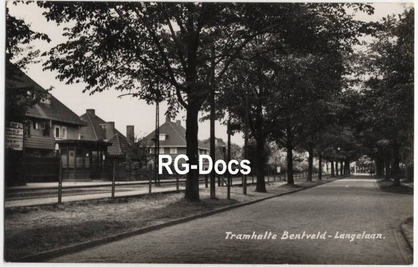 Ansichtkaart - Fotokaart Tramhalte Langelaan Bentveld, Noord-Holland (1941)