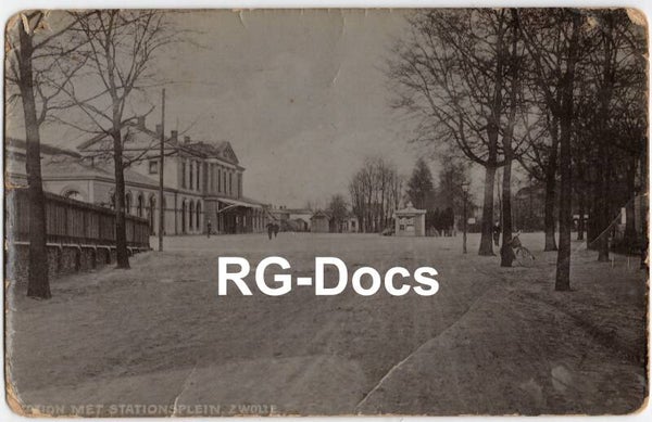 Ansichtkaart - Briefkaart Trein Station Zwolle, Overijssel (1912)