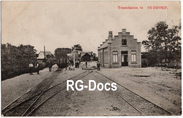 Ansichtkaart - Briefkaart RTM Tram Station Ouddorp, Zuid-Holland (1909)